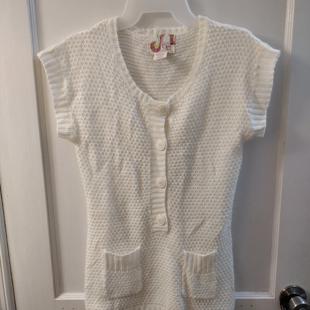 OP - Cream/Ivory Short Sleeve Sweater, Size S/CH